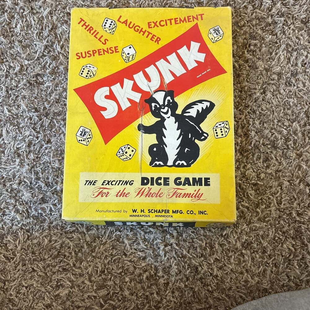 Vintage 1953 Skunk Dice Game by Schaper #500